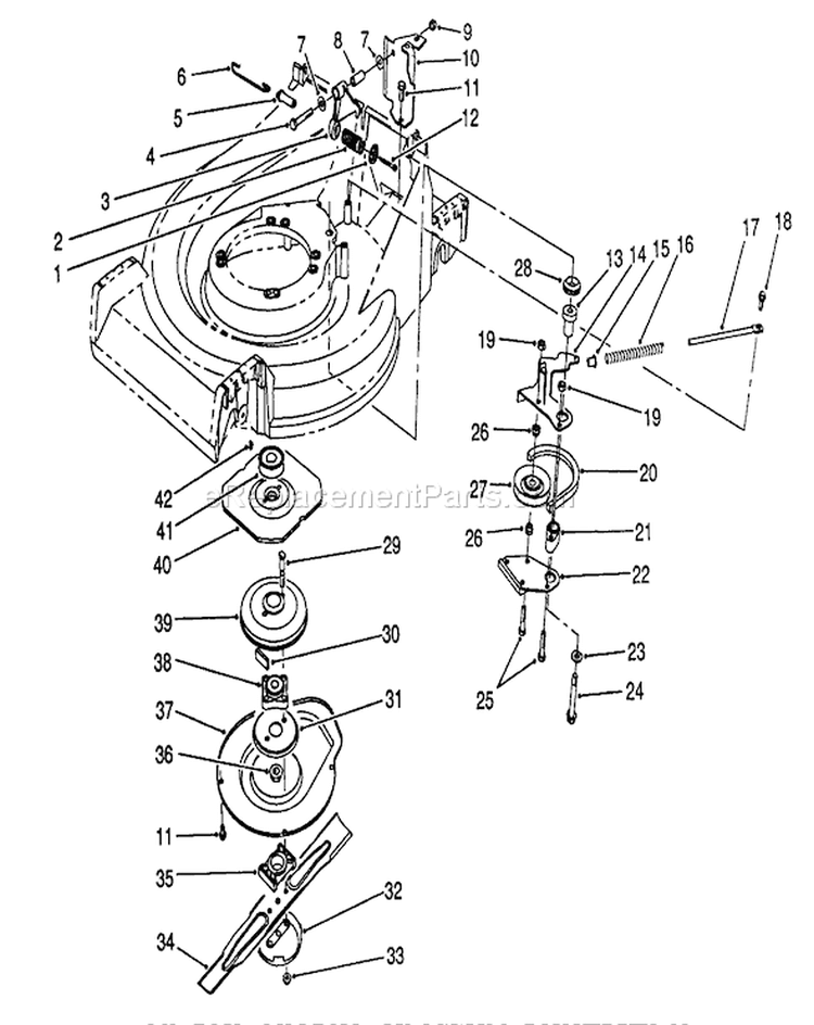 Blade Brake Clutch Assembly Diagram and Parts List for 26642 9000001-9999999 - 1989 Toro Lawn Mower