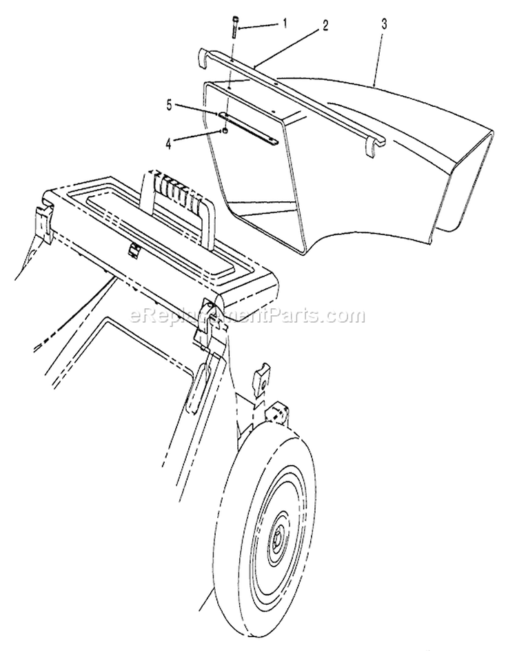 Side Discharge Chute Diagram and Parts List for 26642 9000001-9999999 - 1989 Toro Lawn Mower