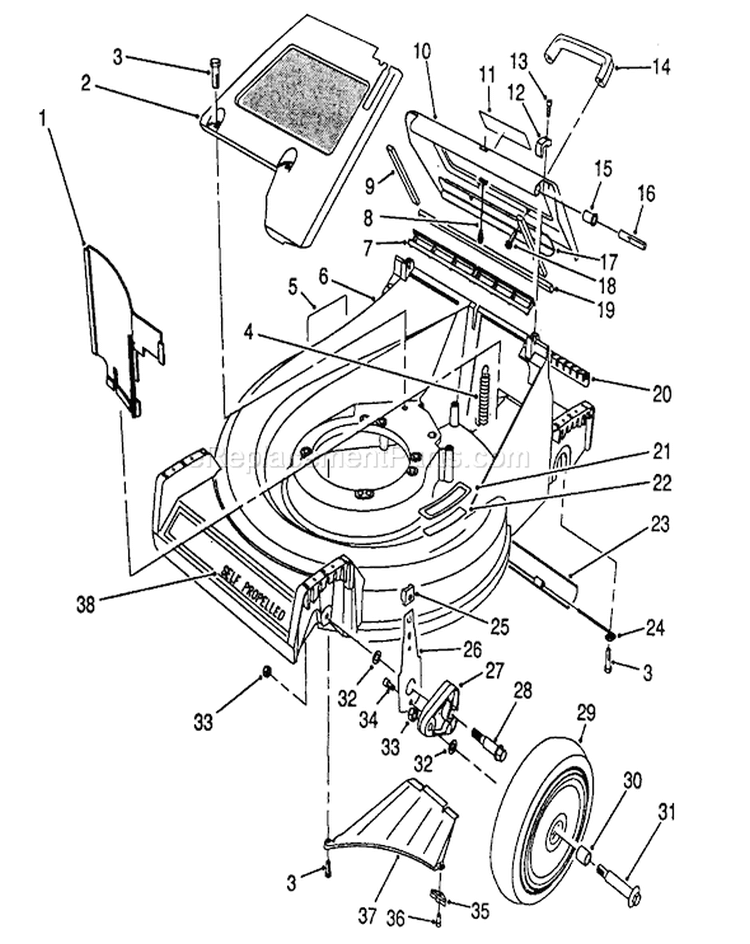Page I Diagram and Parts List for 26642 9000001-9999999 - 1989 Toro Lawn Mower