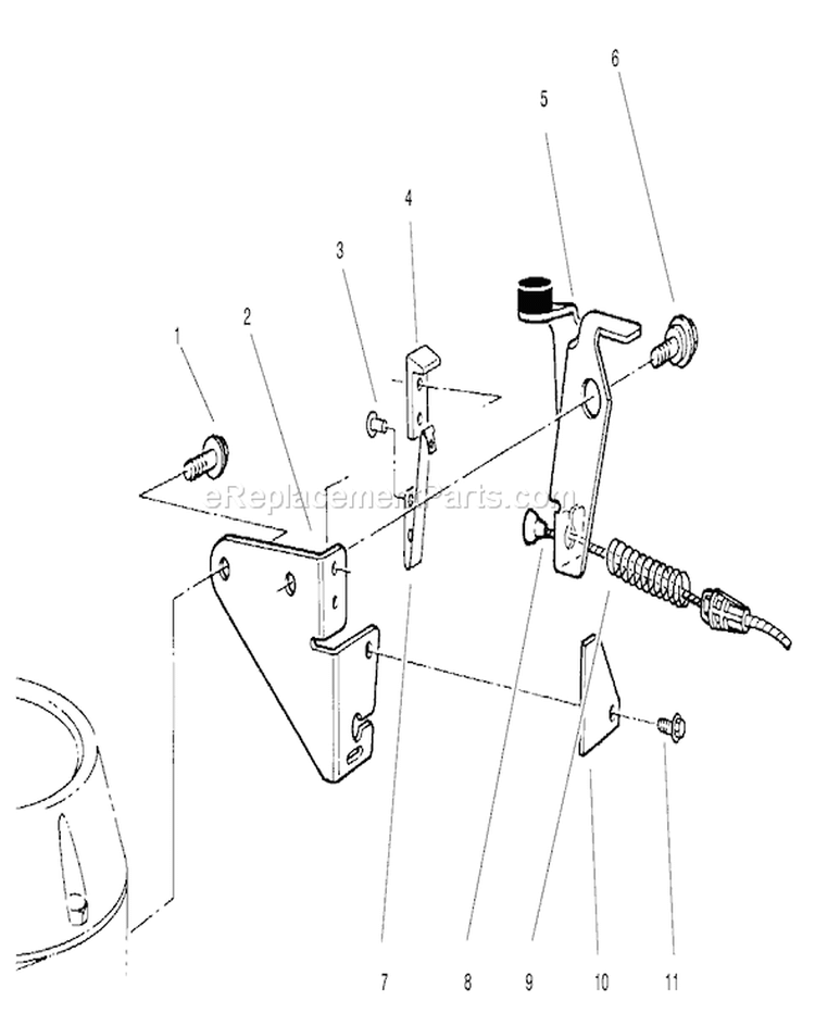 Brake Assembly Diagram and Parts List for 26643 7900001-7999999 - 1997 Toro Lawn Mower
