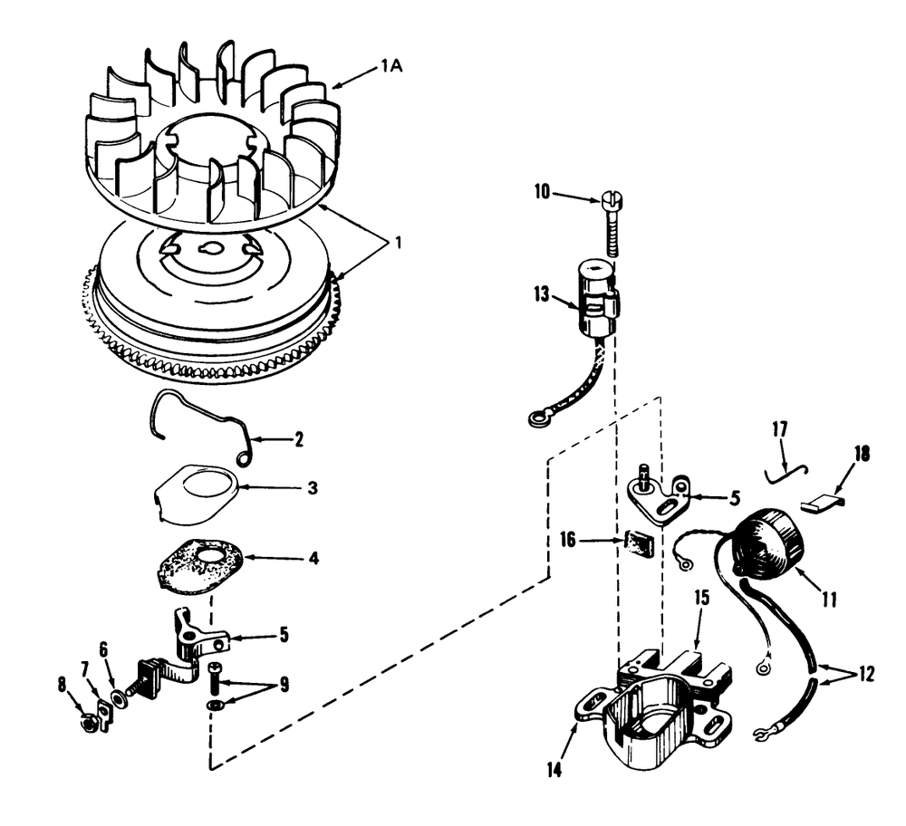 Magneto No. 610848 Diagram and Parts List for 38080 1000001 - 1999999 Toro Snow Blower