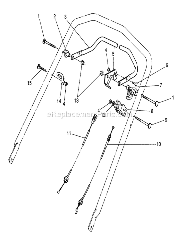 Traction Control Assembly Diagram and Parts List for 26651 9000001-9999999 - 1989 Toro Lawn Mower