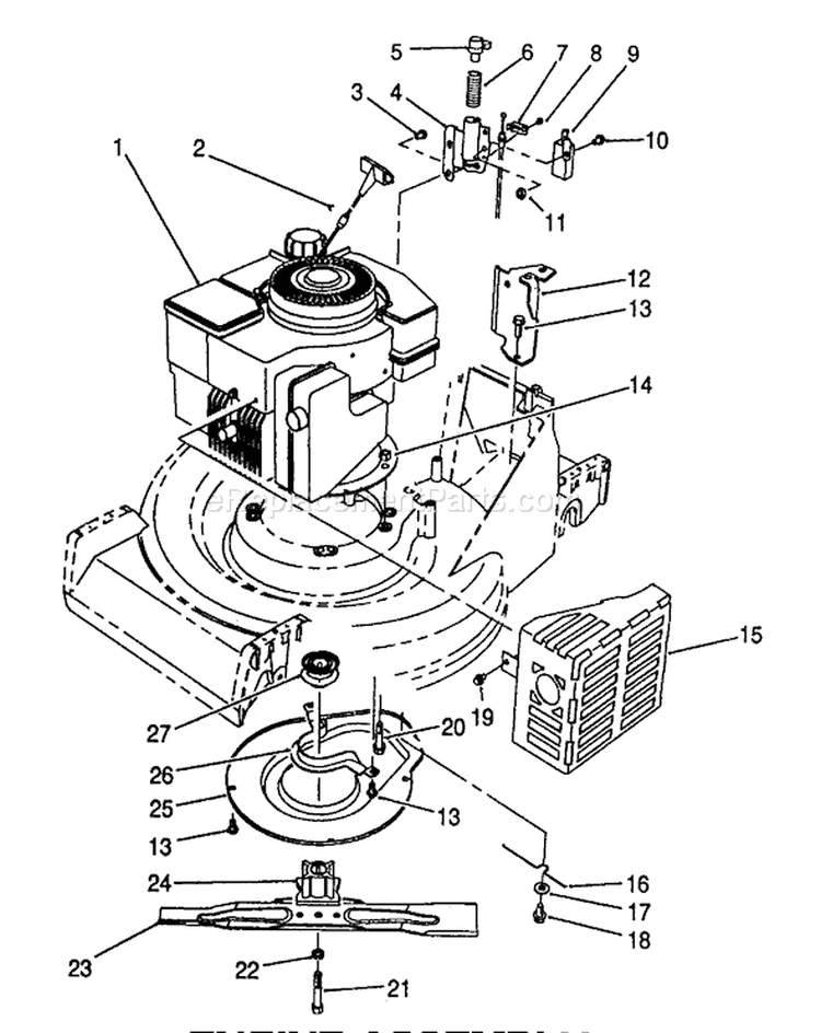 Engine Assembly Diagram and Parts List for 26651 9000001-9999999 - 1989 Toro Lawn Mower