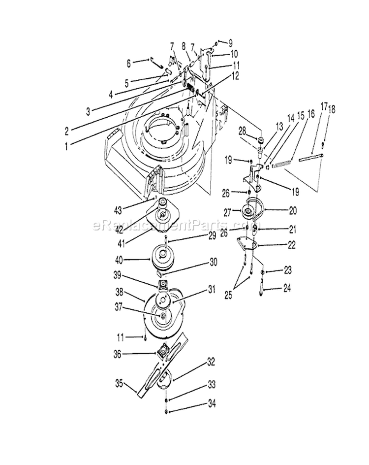 Blade Brake Clutch Assembly Diagram and Parts List for 26682 0000001-0999999 - 1990 Toro Lawn Mower
