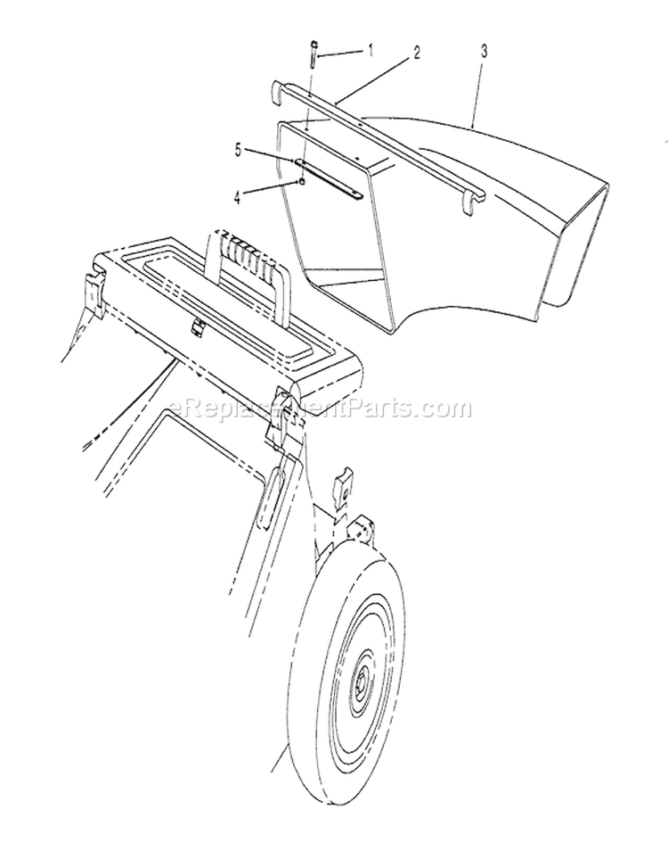 Side Discharge Chute Diagram and Parts List for 26682 0000001-0999999 - 1990 Toro Lawn Mower