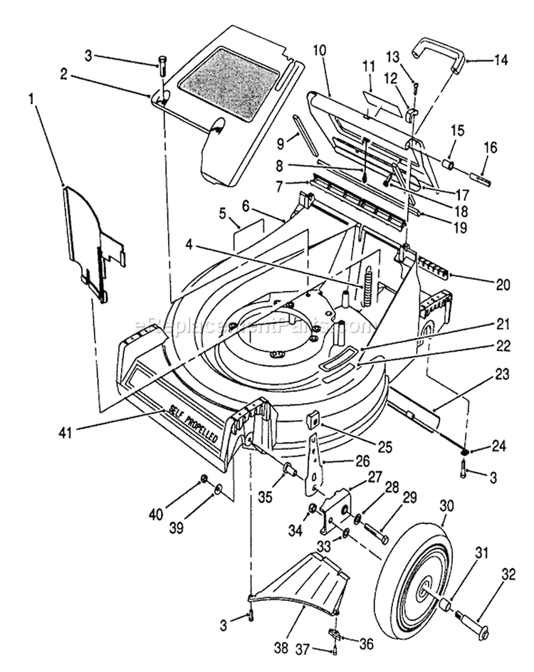 Housing Assembly Diagram and Parts List for 26682 9000001-9999999 - 1989 Toro Lawn Mower