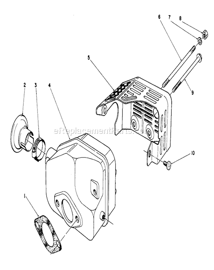 Muffler Assembly Diagram and Parts List for 26682 9000001-9999999 - 1989 Toro Lawn Mower