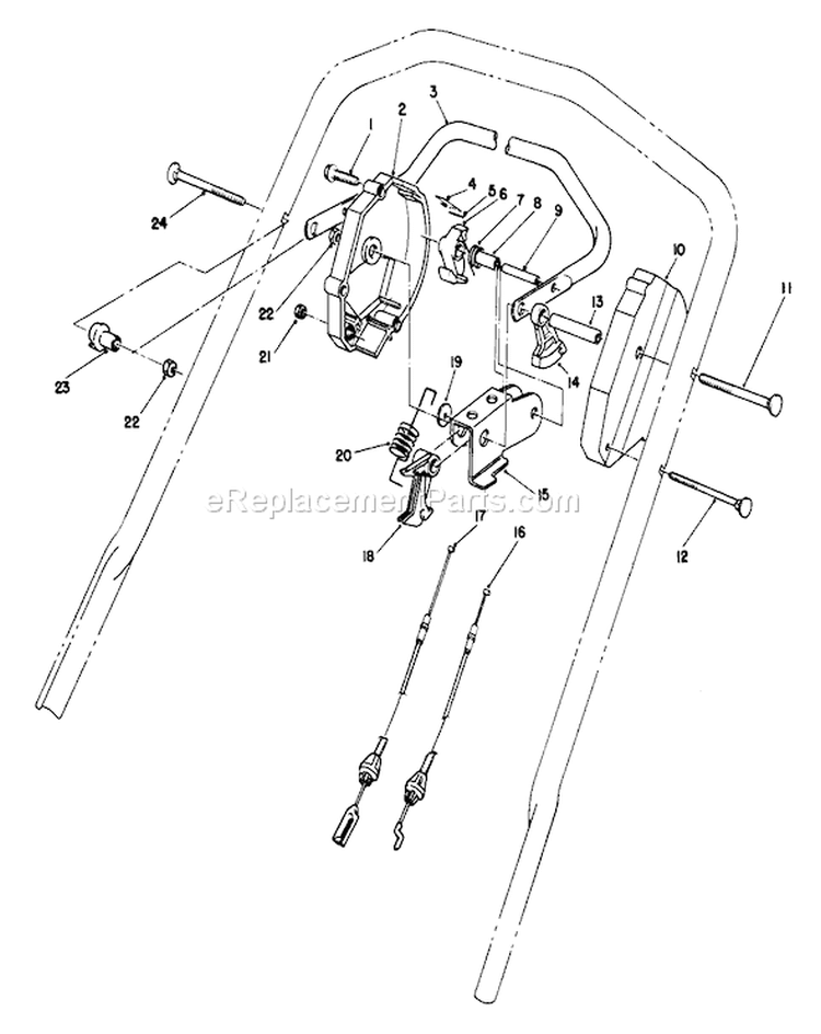 Traction Control Assembly Diagram and Parts List for 26682 9000001-9999999 - 1989 Toro Lawn Mower