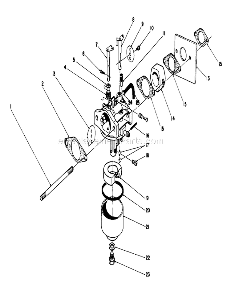 Carburetor Assembly Diagram and Parts List for 26682 9000001-9999999 - 1989 Toro Lawn Mower