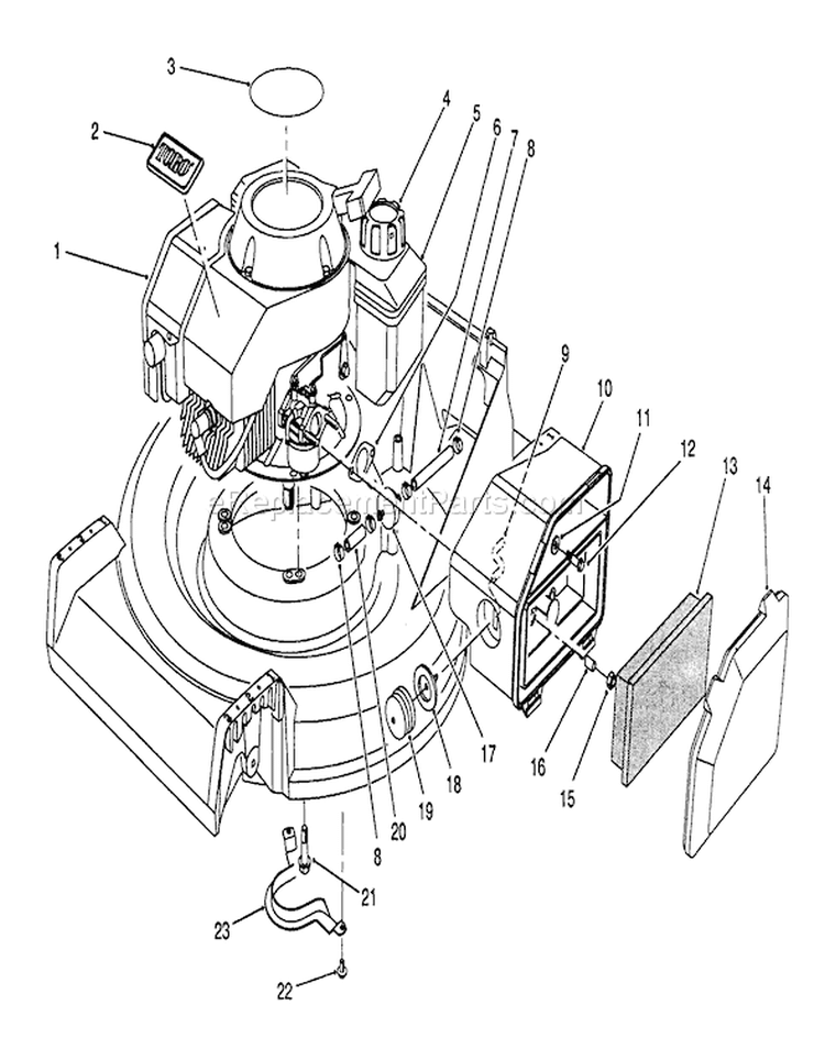 Engine Assembly Diagram and Parts List for 26682 9000001-9999999 - 1989 Toro Lawn Mower
