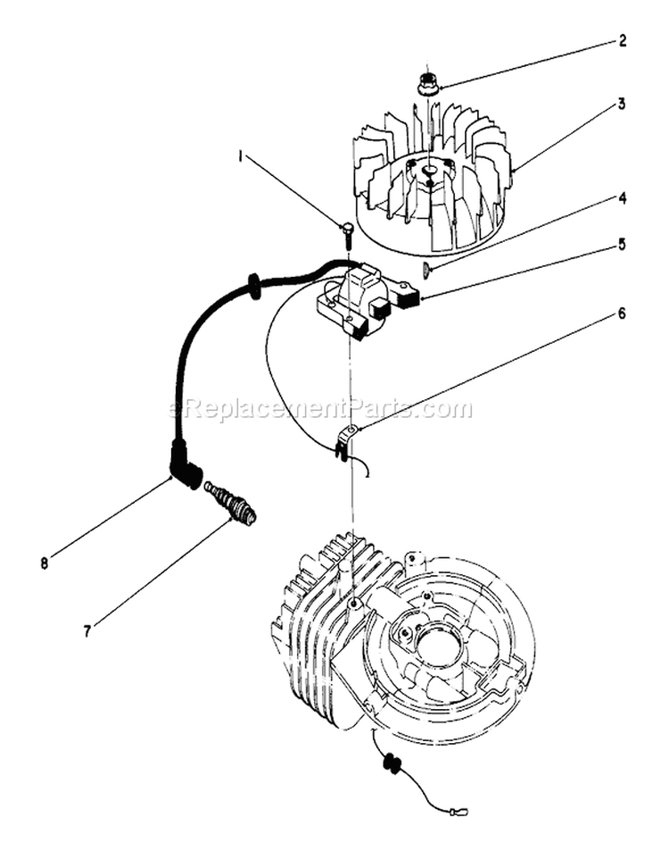 Flywheel & Magneto Assembly Diagram and Parts List for 26682 9000001-9999999 - 1989 Toro Lawn Mower