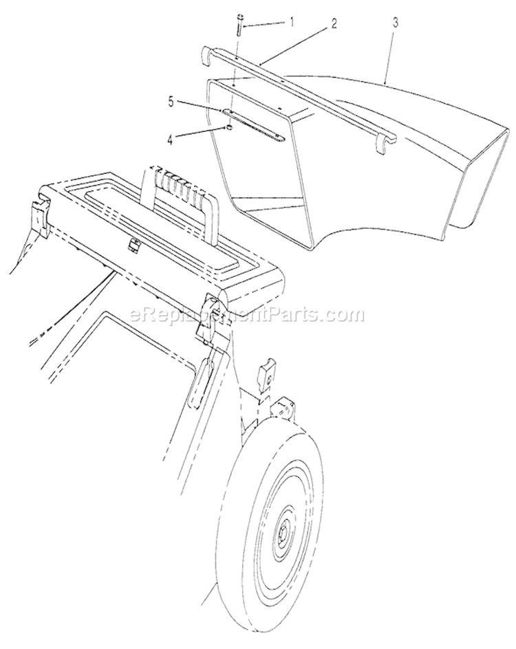 Side Discharge Chute Diagram and Parts List for 26683 0000001-0999999 - 1990 Toro Lawn Mower
