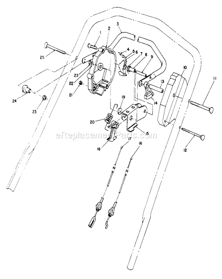 Traction Control Assembly Diagram and Parts List for 26683 0000001-0999999 - 1990 Toro Lawn Mower