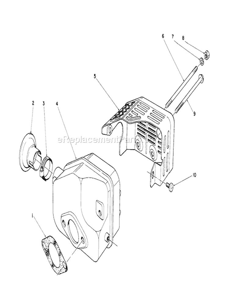 Muffler Assembly Diagram and Parts List for 26683 2000001-2999999 - 1992 Toro Lawn Mower