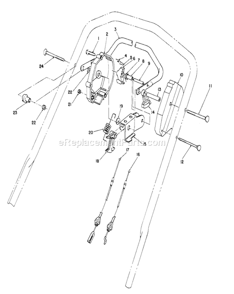 Traction Control Assembly Diagram and Parts List for 26683 2000001-2999999 - 1992 Toro Lawn Mower