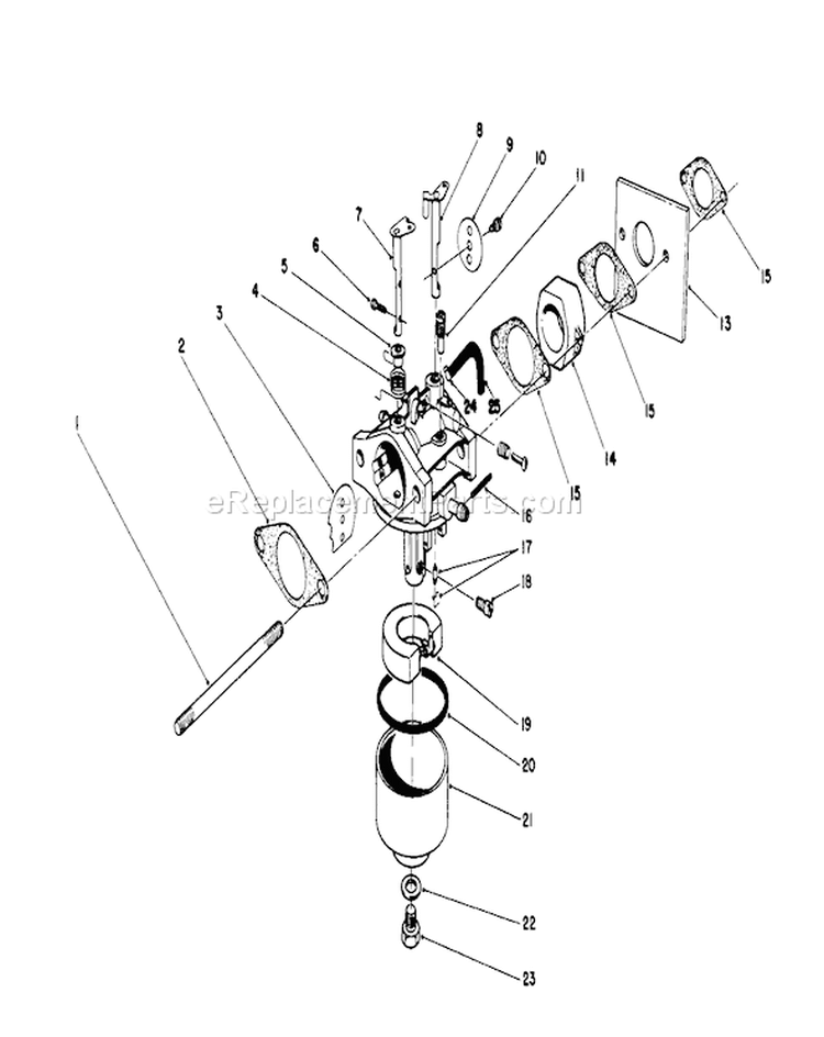 Carburetor Assembly Diagram and Parts List for 26683 2000001-2999999 - 1992 Toro Lawn Mower