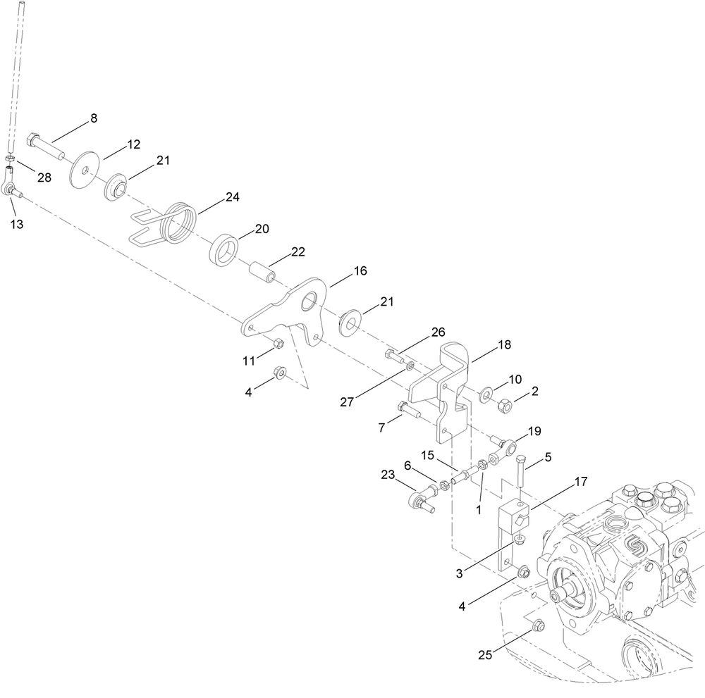 Ground Drive Spring Assembly Diagram and Parts List for 25403 400000000 - 401399999 Toro Lawn Tractor Accessories
