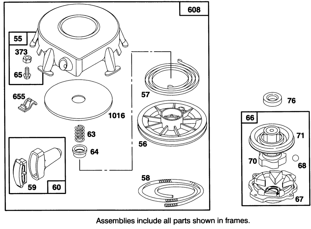 Engine Briggs & Stratton Model 28b707-0126-01 Diagram and Parts List for 70120 4900001 - 4999999 Toro Lawn Tractor