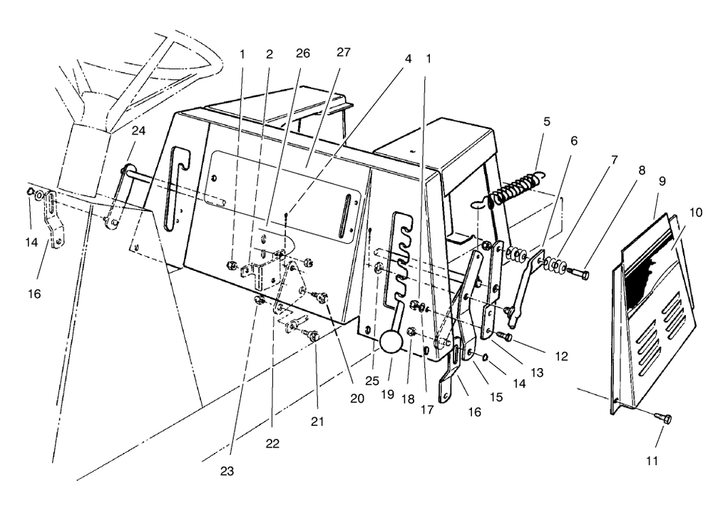Linkage Assembly Diagram and Parts List for 70082 8900001 - 8999999 Toro Lawn Tractor