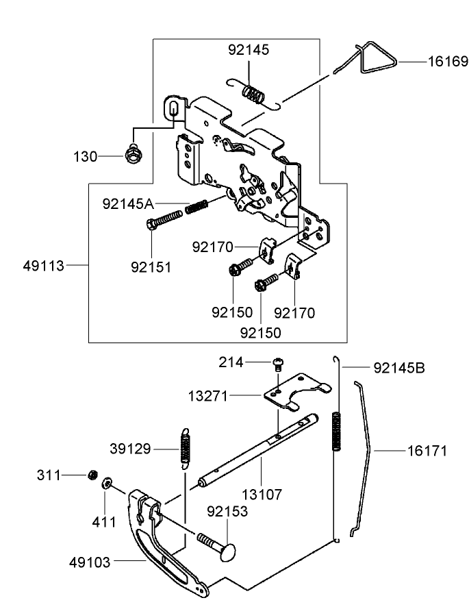 Control Equipment Assembly Diagram and Parts List for 74450TE (290000001-290999999)(2009) Toro Lawn Mower