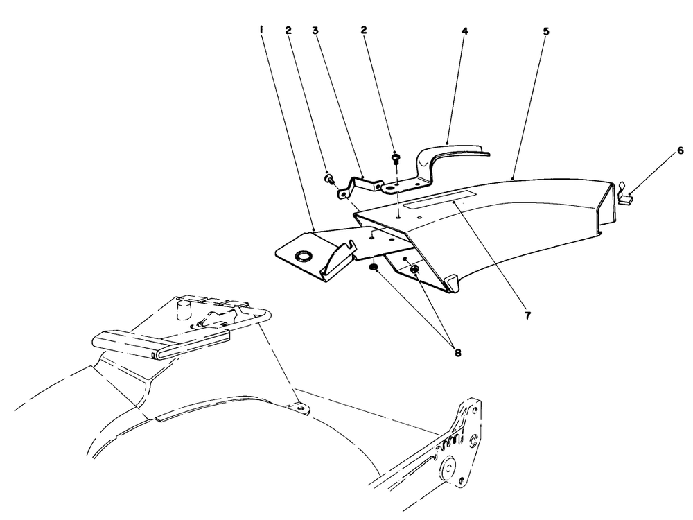 Side Discharge Chute Model No. 59108 (Optional) Diagram and Parts List for 20674 3000001 - 3999999 Toro Lawn Mower
