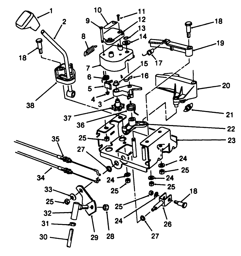 Traction Linkage Assembly Diagram and Parts List for 38500 8000001 - 8999999 Toro Snow Blower