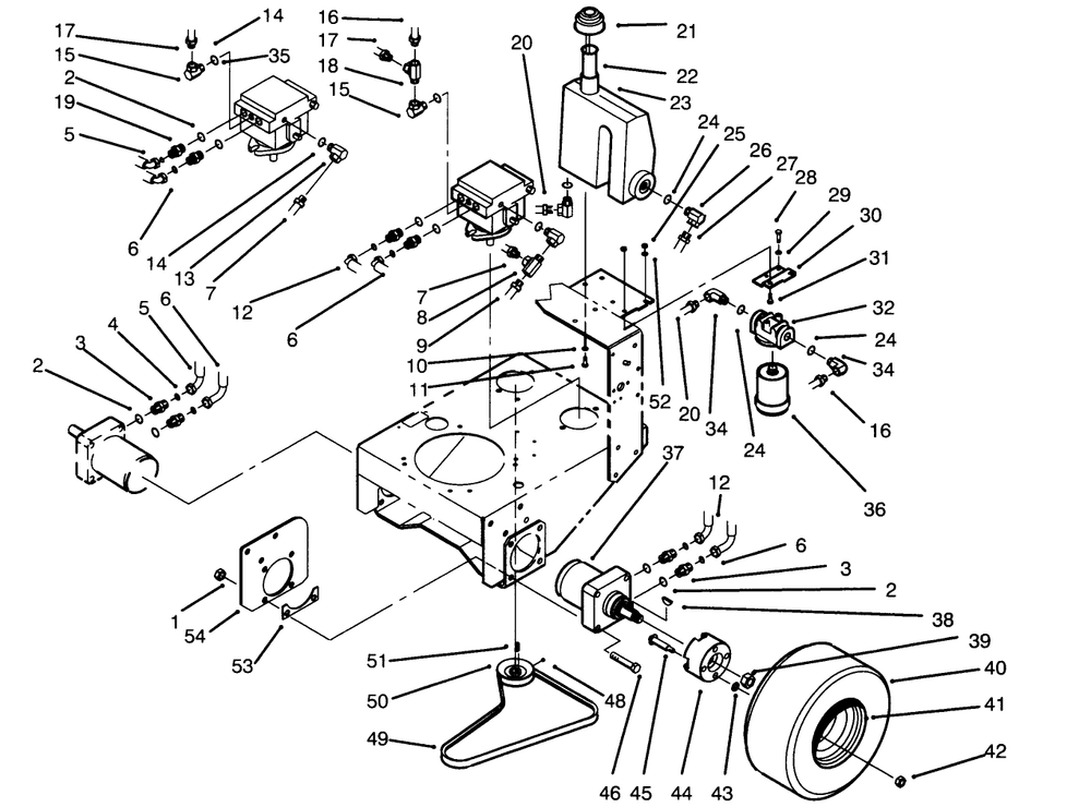 Wheel Assembly & Hydraulic Components Diagram and Parts List for 30186 690001 - 690406 Toro Lawn Tractor Accessories