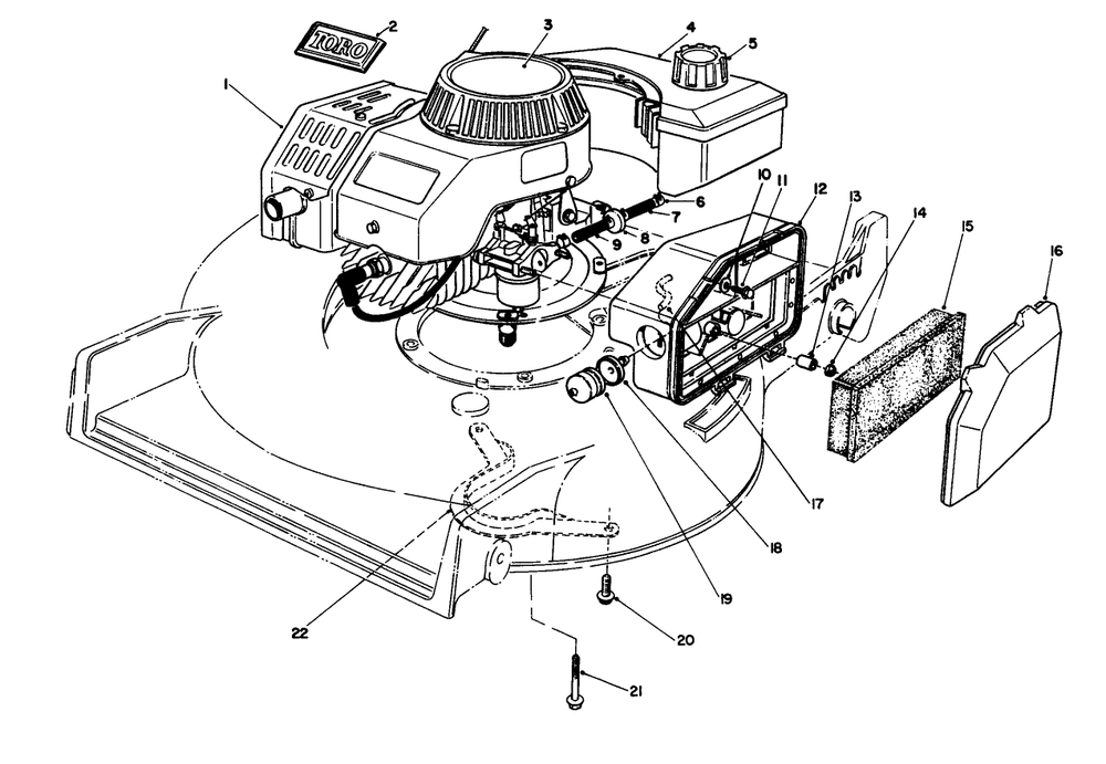 Engine Assembly Diagram and Parts List for 20684C 9000001 - 9999999 Toro Lawn Mower