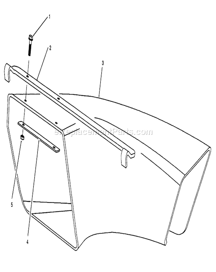 Side Discharge Chute Diagram and Parts List for 27500 2000001-2999999 - 1992 Toro Lawn Mower