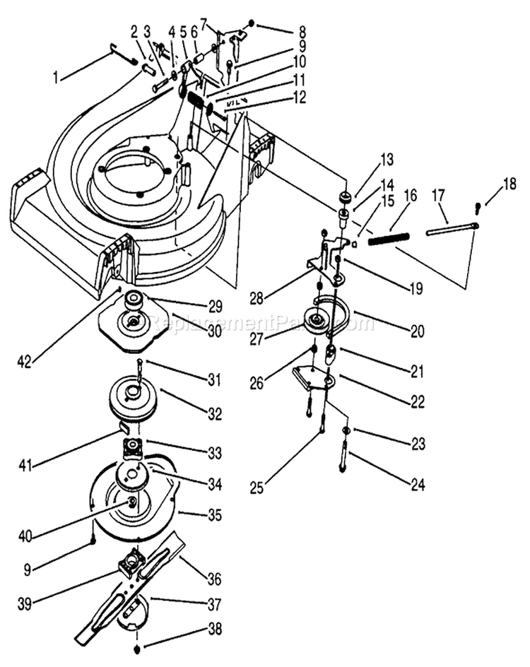 Blade Brake Clutch Assembly Diagram and Parts List for 27501 2000001-2999999 - 1992 Toro Lawn Mower