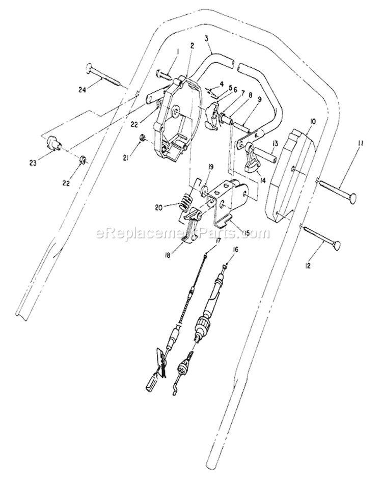 Traction Control Assembly Diagram and Parts List for 27502 1000001-1999999 - 1991 Toro Lawn Mower