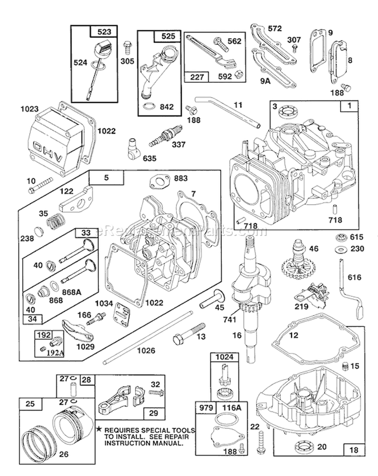 Engine Gts-150 77-8990 Diagram and Parts List for 27502 1000001-1999999 - 1991 Toro Lawn Mower