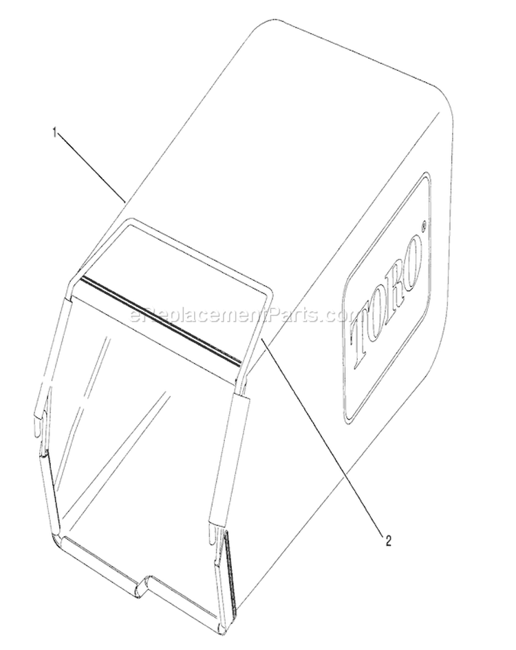 Grass Bag Assembly Diagram and Parts List for 27502 1000001-1999999 - 1991 Toro Lawn Mower