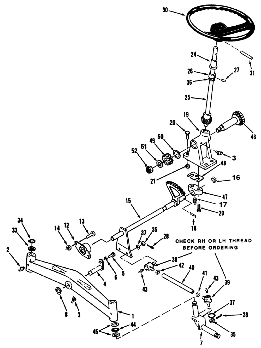 Front Axle And Steering Diagram and Parts List for 41-20OE03 2000001 - 2999999 Toro Lawn Tractor