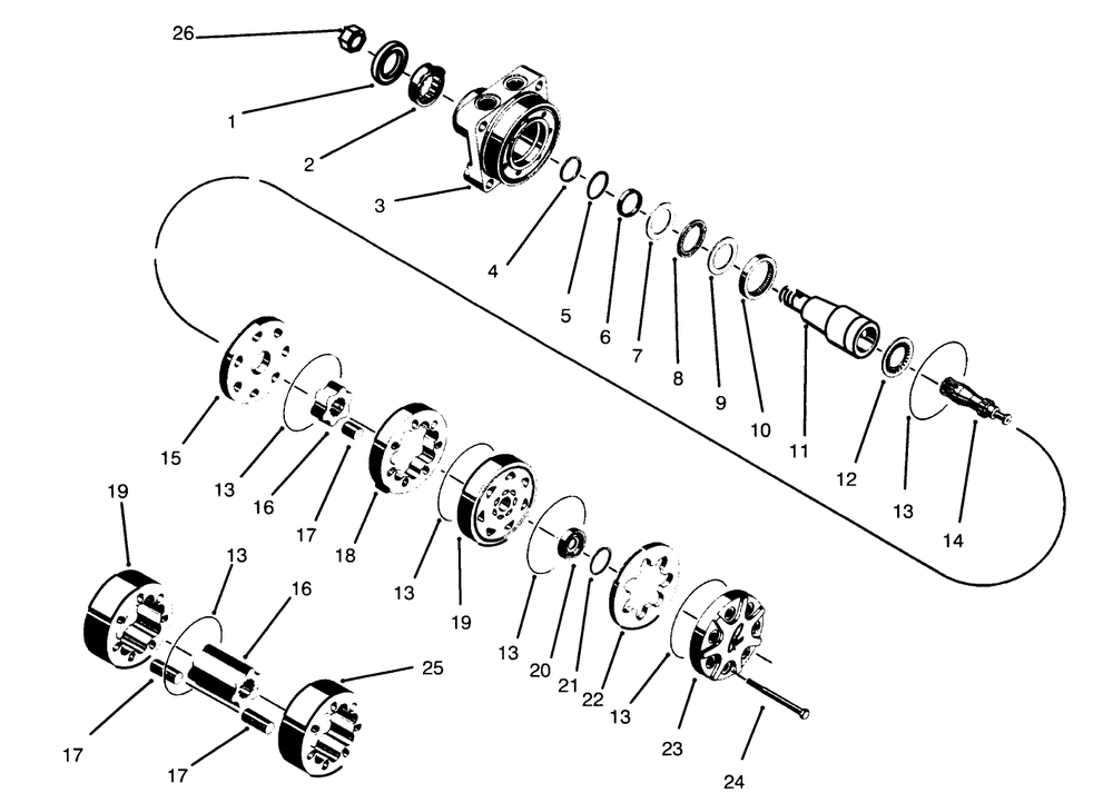 Traction Drive Motor (Torqumotor) Diagram and Parts List for 30186 690001 - 690406 Toro Lawn Tractor Accessories