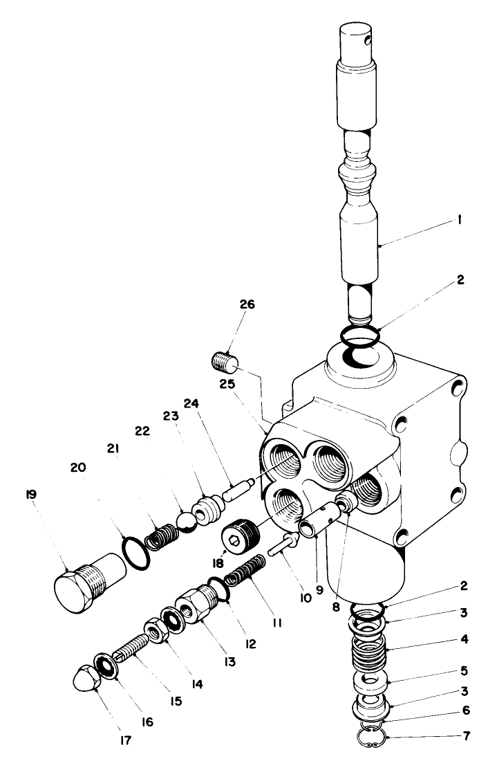 Valve Assembly No. 54-0090 Diagram and Parts List for 30754 7000001 - 7999999 Toro Lawn Tractor