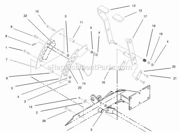 Height Of Cut Assembly Diagram and Parts List for 74179 230006001-230007000 Toro Lawn Mower