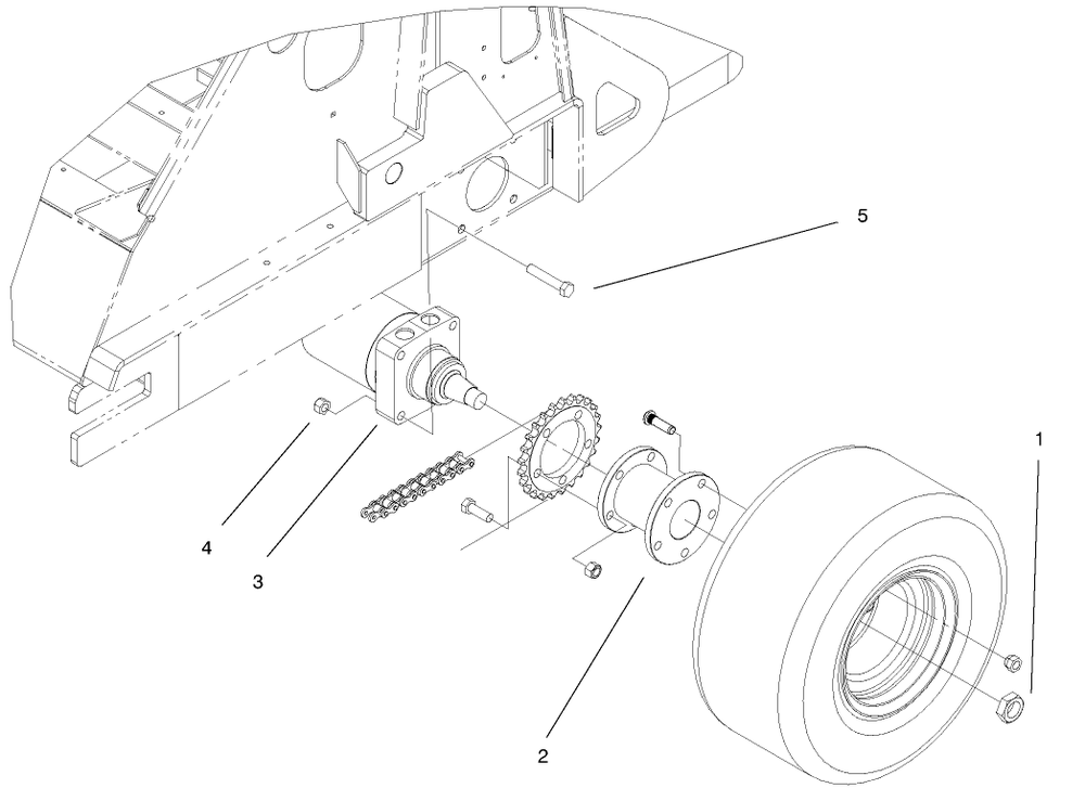 Rear Wheel Assembly Diagram and Parts List for 22300 890001 - 899999 Toro Lawn Tractor Accessories