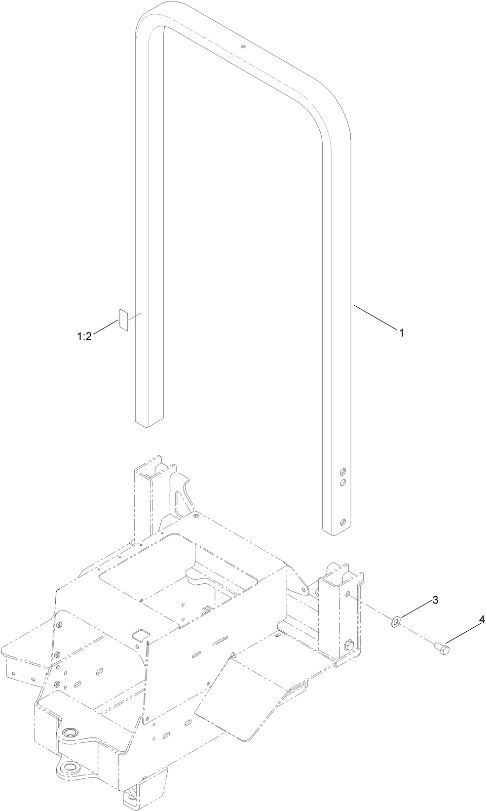 Roll-Over Protection System Assembly Diagram and Parts List for 25403 400000000 - 401399999 Toro Lawn Tractor Accessories