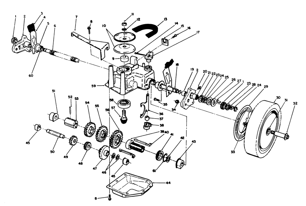 Gear Case Assembly Diagram and Parts List for 20624 8000001 - 8999999 Toro Lawn Mower