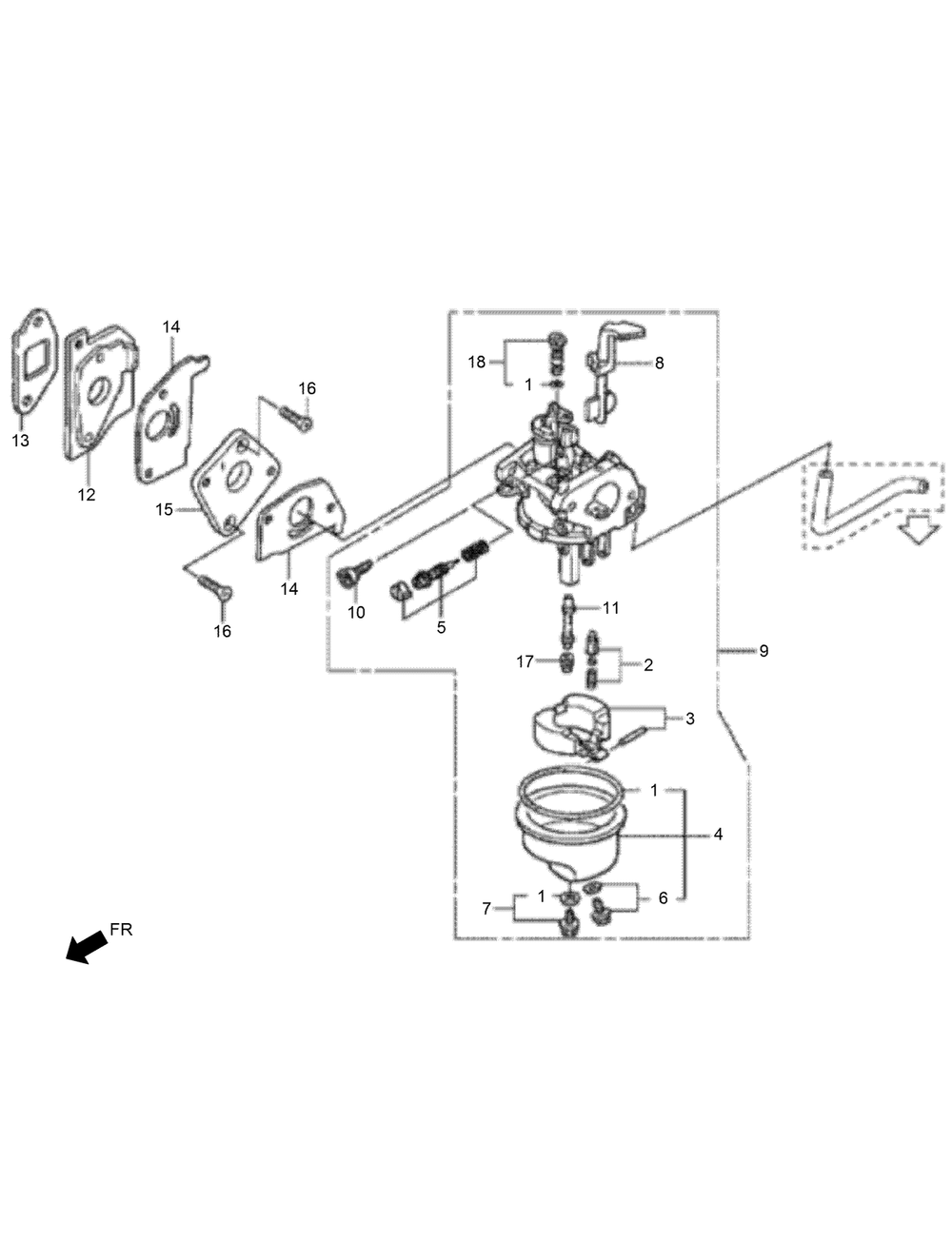 Carburetor Assembly Diagram and Parts List for 2600 313000001 - 313999999 Toro Lawn Tractor Accessories