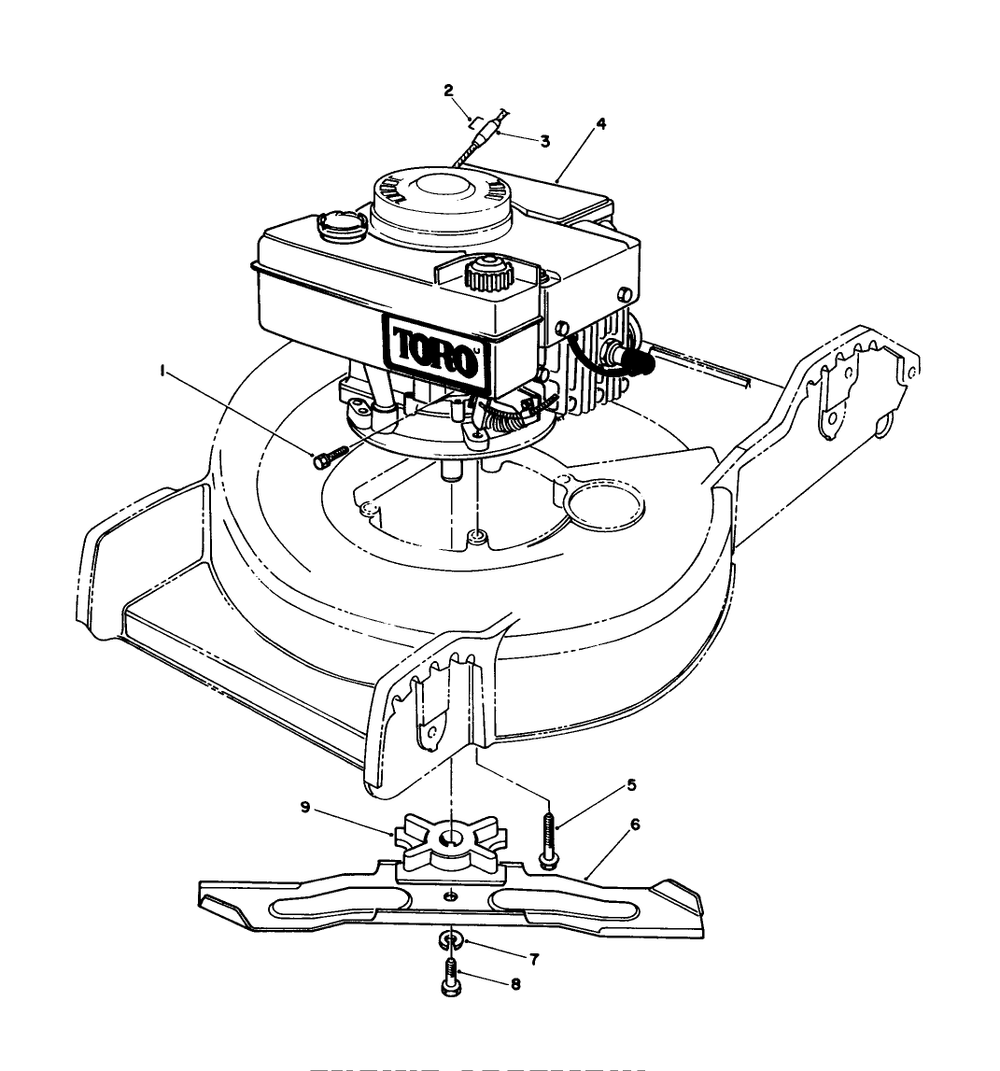 Engine Assembly Diagram and Parts List for 20586C 8000001 - 8999999 Toro Lawn Mower