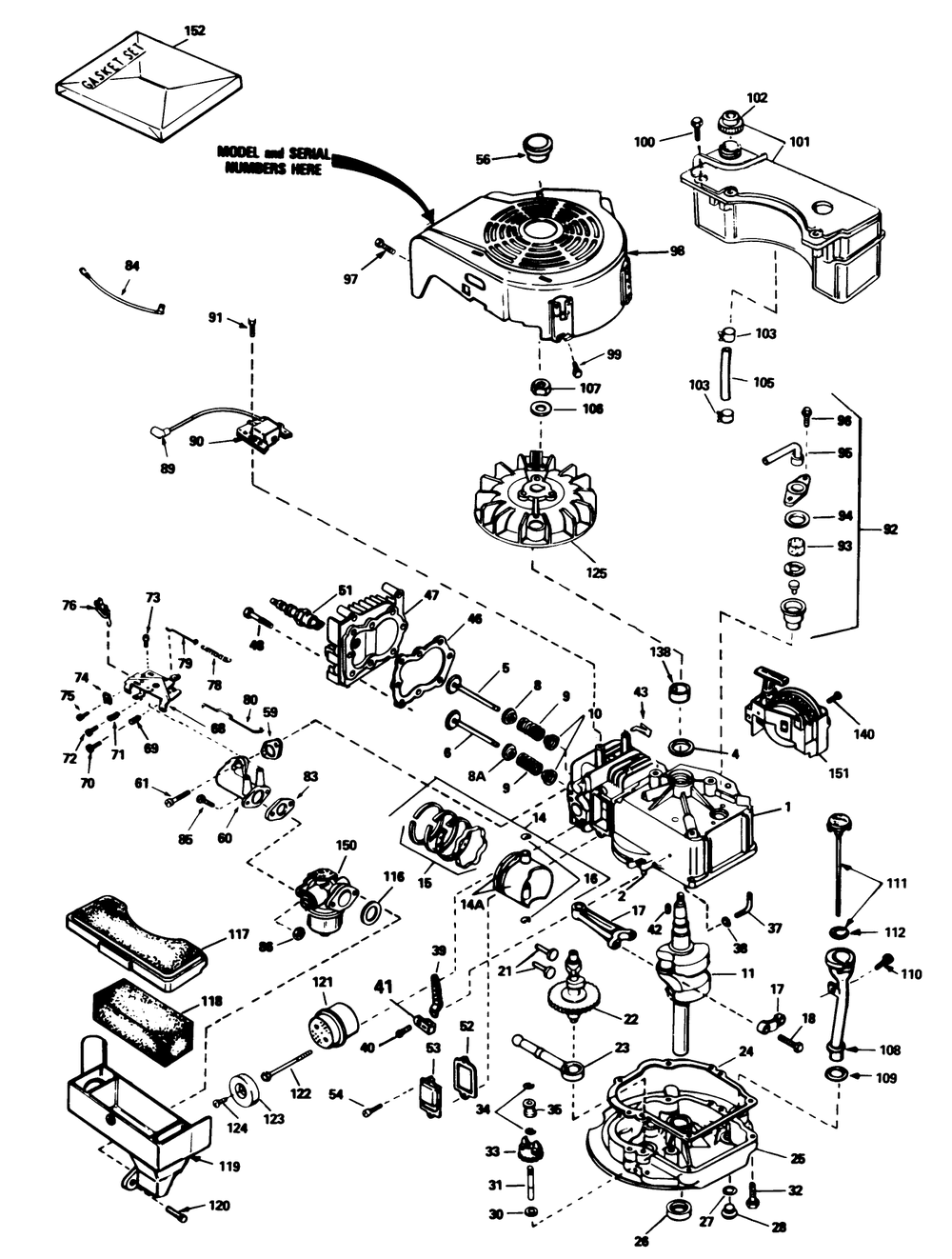 Engine Tecumseh Model No. Tvs100-44003 Diagram and Parts List for 16340C 6000001 - 6999999 Toro Lawn Mower