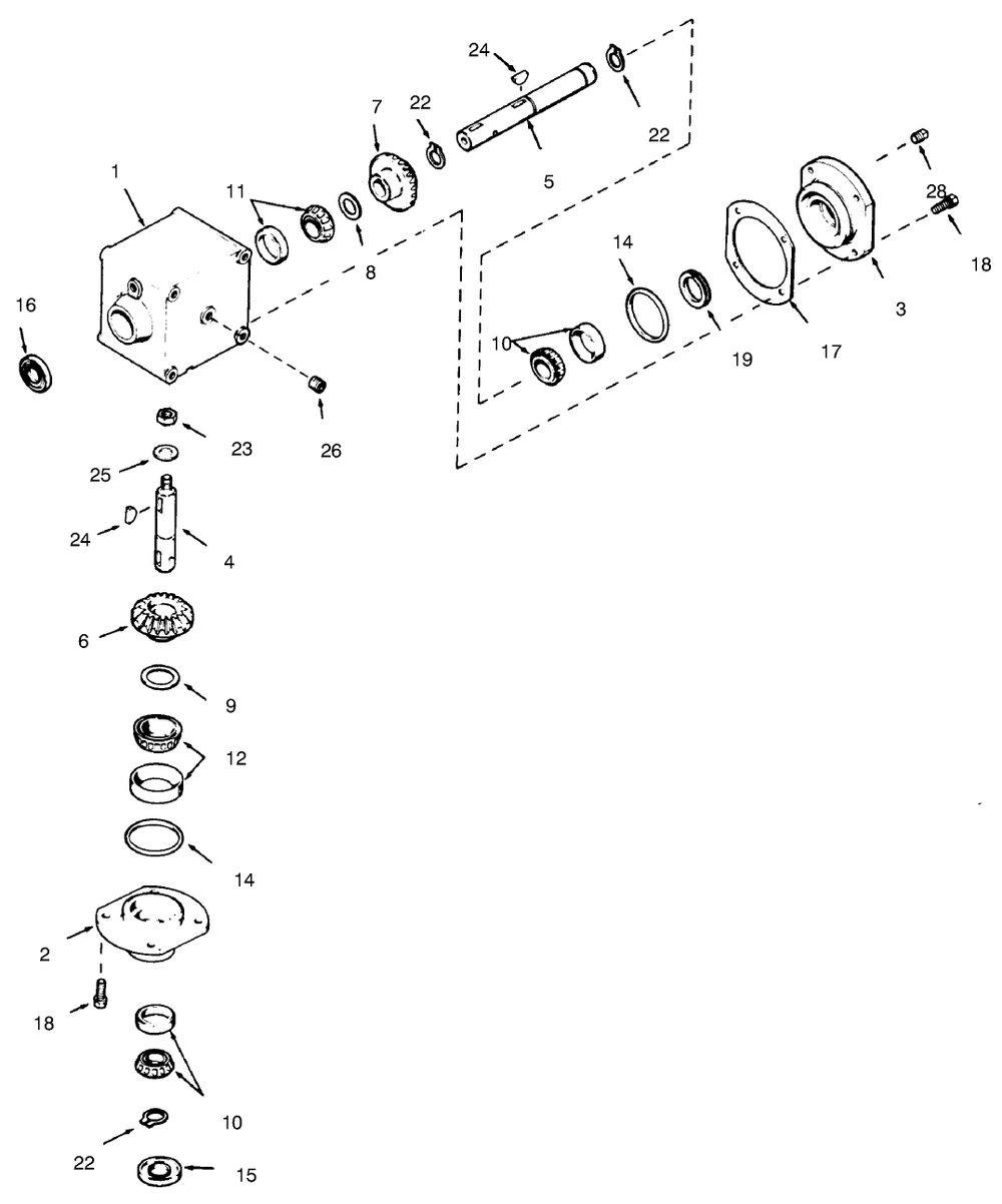 Gearbox Assembly No. 1100-010 Diagram and Parts List for 30753 990001 - 999999 Toro Lawn Mower