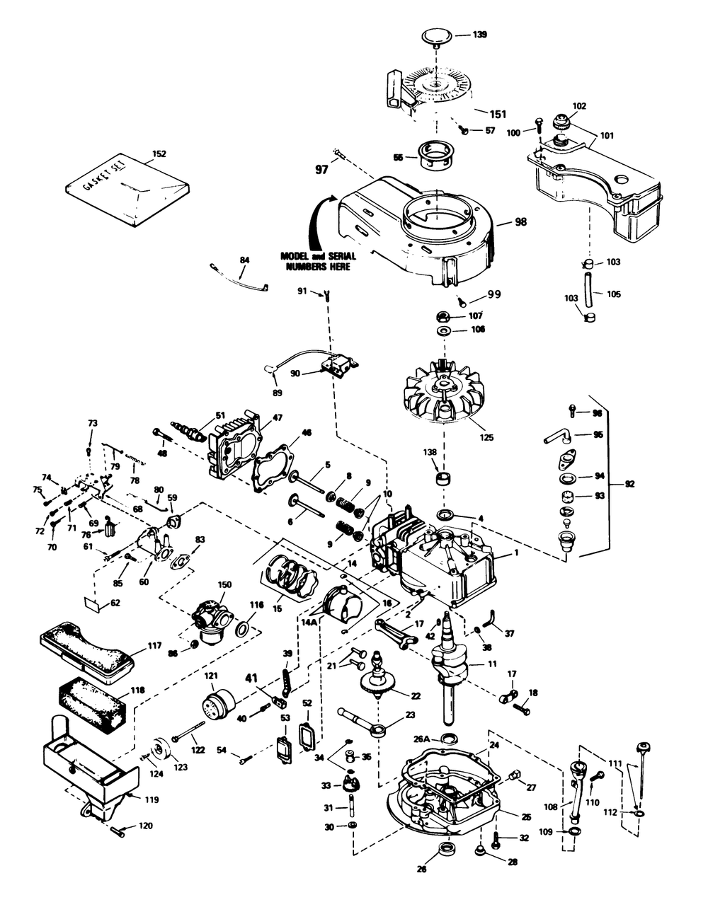 Engine Tecumseh Model No. Tvs100-44014a Diagram and Parts List for 20780C 7000001 - 7999999 Toro Lawn Mower