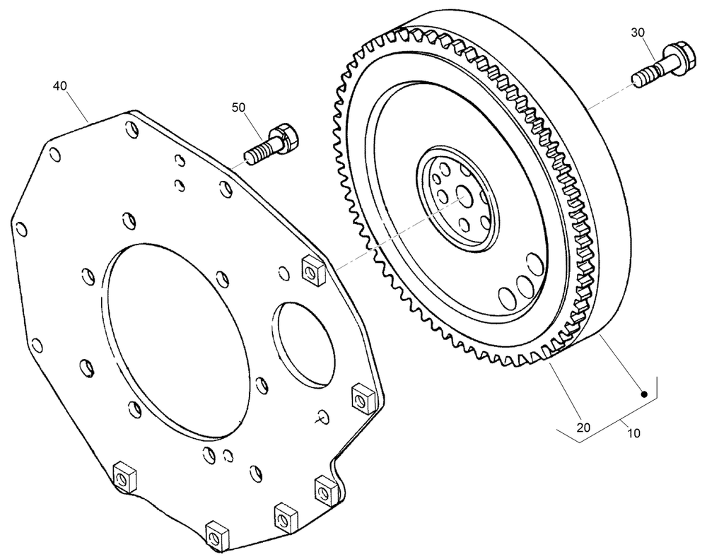 Flywheel Assembly Diagram and Parts List for 22328 408963400 - 409588175 Toro Lawn Tractor Accessories