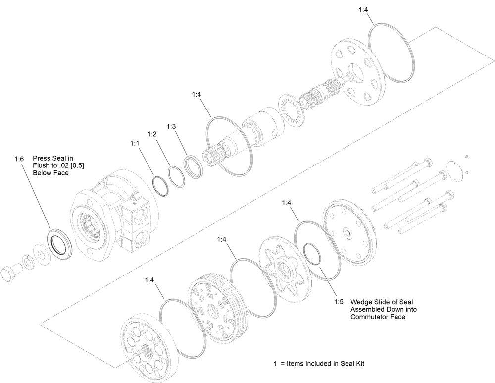 Hydraulic Motor Assembly No. 117-6306 Diagram and Parts List for 22983 410480000 - 411799999 Toro Lawn Tractor Accessories