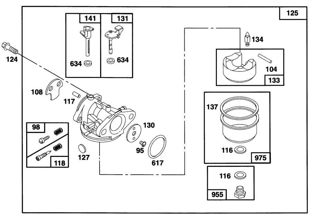 Engine Briggs & Stratton Model 122702-0182-01 Diagram and Parts List for 20907B 4900001 - 4999999 Toro Lawn Mower