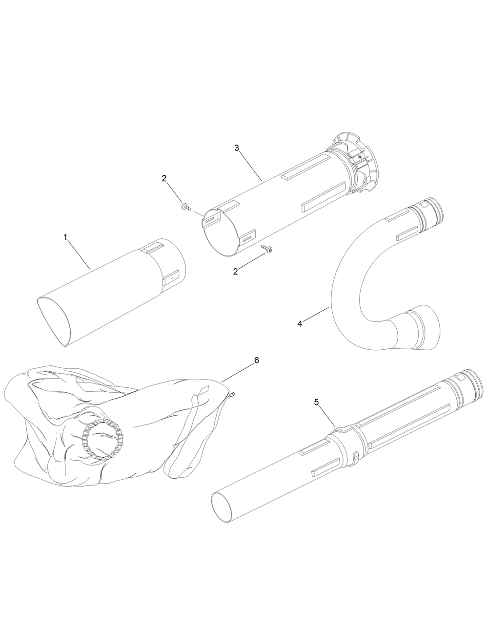 Main Blower Assembly Diagram and Parts List for 51988 315000001 - 315999999 Toro Leaf Blower / Vacuum