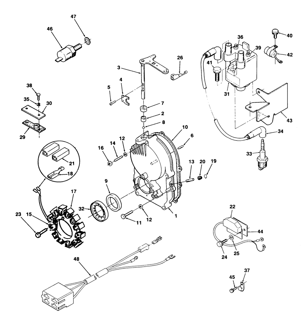 Gearcase And Ignition Controls Diagram and Parts List for Z1-24OE05 2000001 - 2999999 Toro Lawn Tractor
